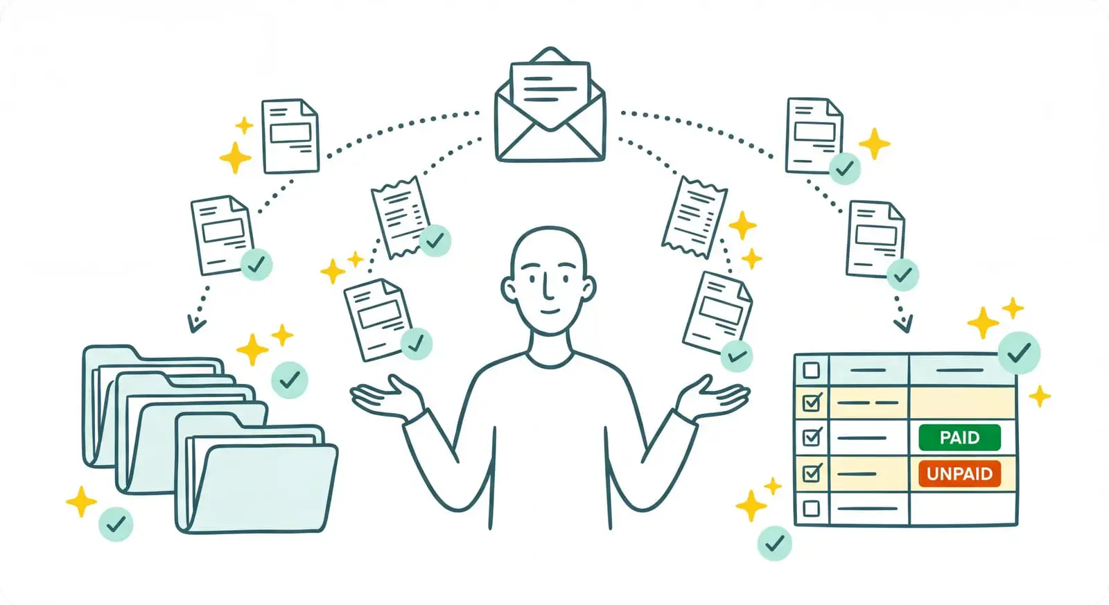Intégration Google Workspace de Sanso : l'IA capture les factures Gmail, les classe dans Drive et remplit les Google Sheets