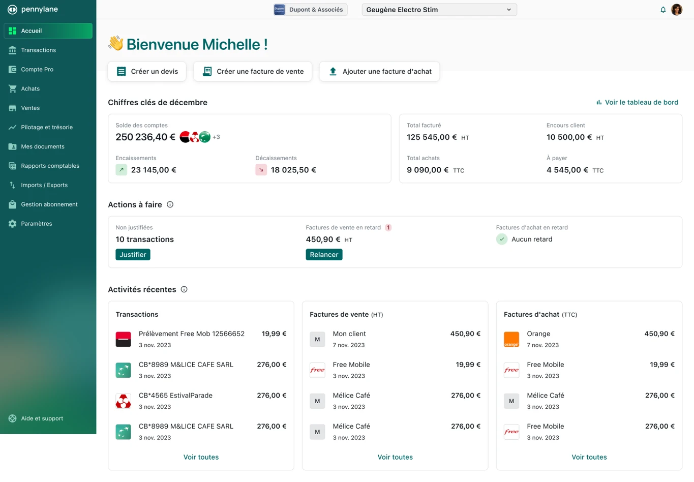 Plateforme de gestion financière Pennylane