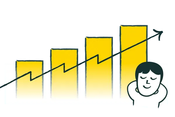 Financial steering: bar growth chart representing Sanso’s tracking of key financial indicators